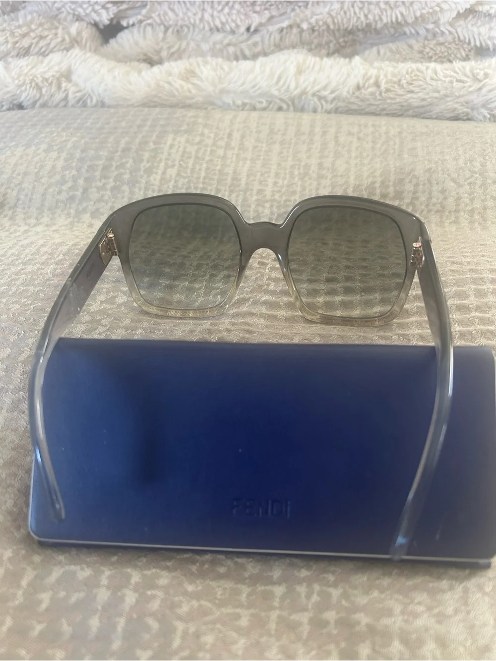 Gray Oversized Square Women's Sunglasses - Fendi
